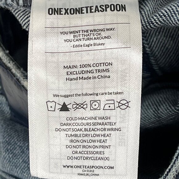 One X One Teaspoon High Waist Awesome Baggies Jean 29 Raw Hem Tapered Distressed - Picture 7 of 13